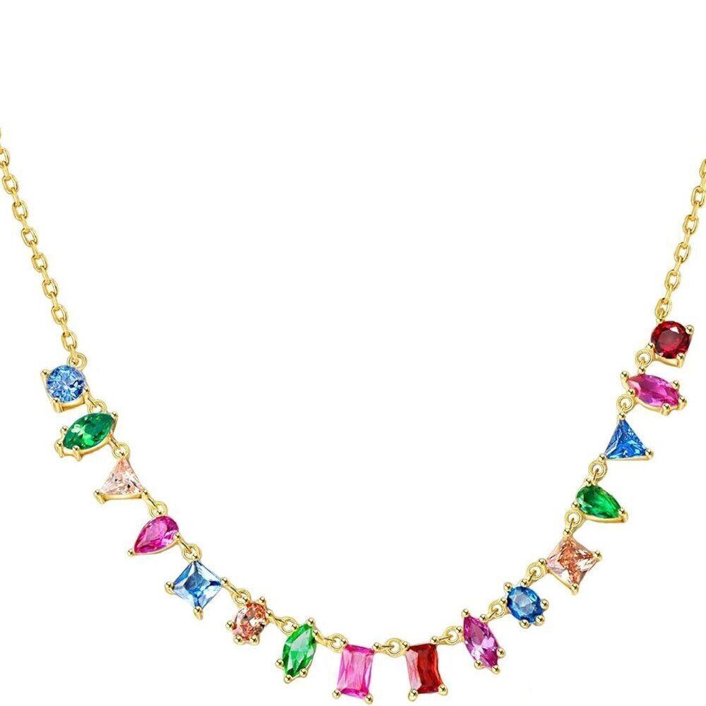 Gold Plated Cubic Zirconia Necklace 18 In Women Jewelry Gift for Birthdays